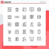 25 Creative Icons Modern Signs and Symbols of time hd eco display pull Editable Vector Design Elements