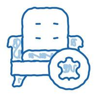 sillón de cuero doodle icono dibujado a mano ilustración vector