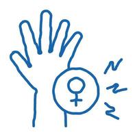 mano femenina doodle icono dibujado a mano ilustración vector