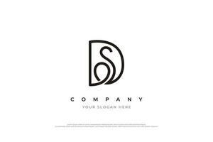 Initial Letter SD Logo or DS Logo Design Vector Template