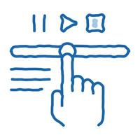 rewind video doodle icon hand drawn illustration vector