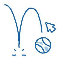 proyección de movimiento cayendo bola doodle icono dibujado a mano ilustración vector