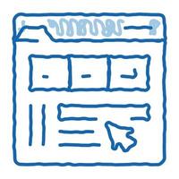 maker information folder doodle icon hand drawn illustration vector