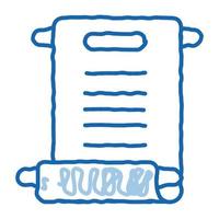 scroll of paper doodle icon hand drawn illustration vector