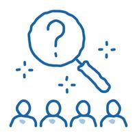 research audience question doodle icon hand drawn illustration vector