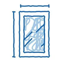 ventana dimensiones doodle icono dibujado a mano ilustración vector