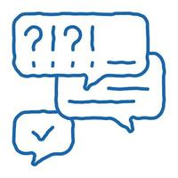 many questions and answers doodle icon hand drawn illustration vector