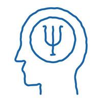 psicología en el cerebro humano doodle icono dibujado a mano ilustración vector