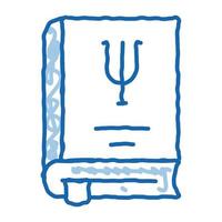 psicología libro doodle icono dibujado a mano ilustración vector