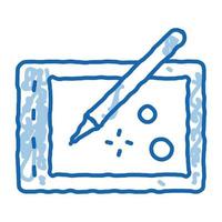 dibujo en tableta doodle icono dibujado a mano ilustración vector