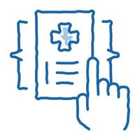 medical document selection doodle icon hand drawn illustration vector