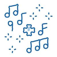 healing music doodle icon hand drawn illustration vector