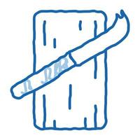 cuchillo de cocina para queso doodle icono dibujado a mano ilustración vector