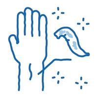 application of leeches on arm doodle icon hand drawn illustration vector