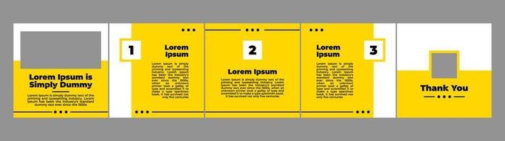 carousel layout mockup template for social media post with yellow color theme vector