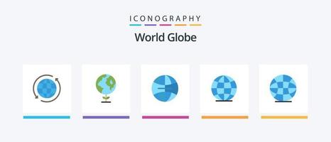 Globe Flat 5 Icon Pack Including . global. internet. Creative Icons Design vector