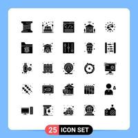 conjunto de 25 iconos modernos de ui símbolos signos para wifi internet de las cosas navegador internet desarrollo web elementos de diseño vectorial editables vector