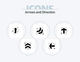 paquete de iconos de glifo de flecha 5 diseño de iconos. . hasta. izquierda vector