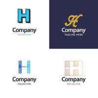 letra h diseño de paquete de logotipos grandes diseño de logotipos modernos y creativos para su negocio vector