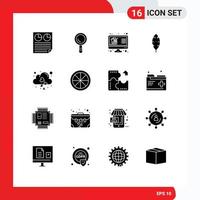 16 Creative Icons Modern Signs and Symbols of heart write buy ink list Editable Vector Design Elements