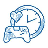 game playing love time doodle icon hand drawn illustration vector