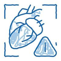 corazón enfermedad atención doodle icono dibujado a mano ilustración vector