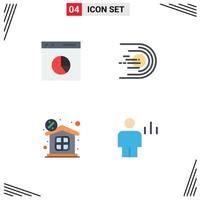 4 Universal Flat Icon Signs Symbols of commerce space rate comet finance Editable Vector Design Elements