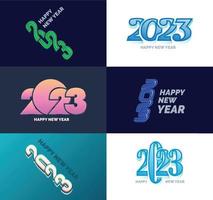 Big Collection of 2023 Happy New Year symbols Cover of business diary for 2023 with wishes vector