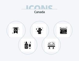 Canada Glyph Icon Pack 5 Icon Design. july. wood. card. tree. snowy vector