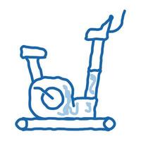 exercise bike doodle icon hand drawn illustration vector