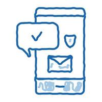 mobile data protection icon vector outline illustration