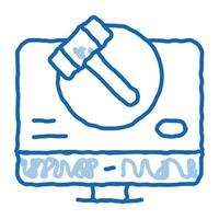 computer version of auction doodle icon hand drawn illustration vector