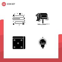 Stock Vector Icon Pack of 4 Line Signs and Symbols for distance dice campaigns newsletter success Editable Vector Design Elements