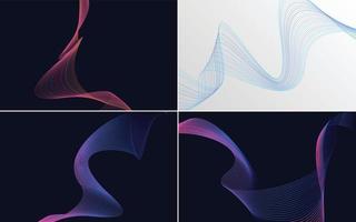 Collection of geometric minimal lines pattern set vector