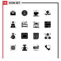 16 Thematic Vector Solid Glyphs and Editable Symbols of bandit smaller usa remove tea Editable Vector Design Elements