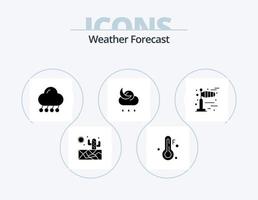 Weather Glyph Icon Pack 5 Icon Design. cold. windy. moon. weather. moon vector