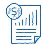 monetary statement document doodle icon hand drawn illustration vector