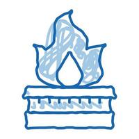 gas en cocina quemador doodle icono dibujado a mano ilustración vector