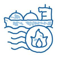 salidas de gas en el mar doodle icono dibujado a mano ilustración vector