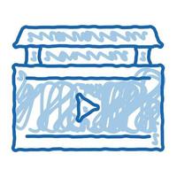 video advertisement doodle icon hand drawn illustration vector