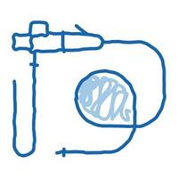 intestinal diagnostic tube doodle icon hand drawn illustration vector