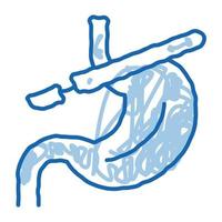 sampling particle of stomach doodle icon hand drawn illustration vector