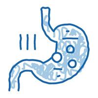 detection of infection in stomach doodle icon hand drawn illustration vector