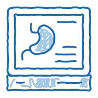 diagnostic scan of stomach doodle icon hand drawn illustration vector