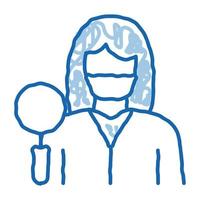 researcher dermatologist doctor doodle icon hand drawn illustration vector