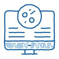 computer study of skin problems doodle icon hand drawn illustration vector