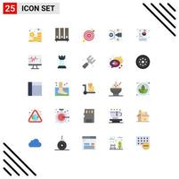 Group of 25 Modern Flat Colors Set for editable art file vector goal Editable Vector Design Elements