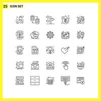 conjunto de pictogramas de 25 líneas simples de elementos de diseño vectorial editables de navegación por caída de almacenamiento ecológico líquido vector