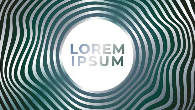 Silver circle with wavy stripe lines. Abstract background design template vector