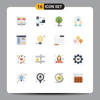 User Interface Pack of 16 Basic Flat Colors of responsibility handle video camera caring small Editable Pack of Creative Vector Design Elements